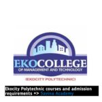 Ekocity Polytechnic courses and admission requirements