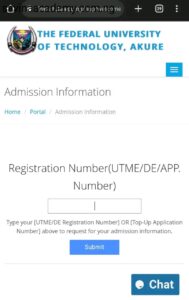 Futa Admission Portal 