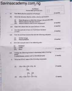waec chemistry past questions