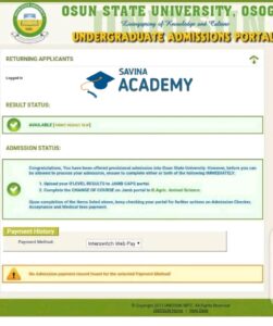 uniosun post utme portal