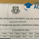OAU Cut Off Mark for Law