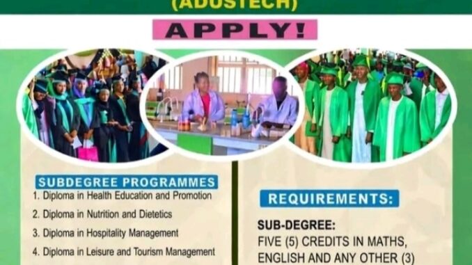 ADUSTECH Health Diploma Programmes Admission 20262027
