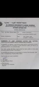 Al-Hikmah University Notice to Graduating Students: 16th Convocation Ceremony 2026