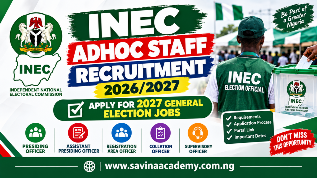 INEC adhoc staff recruitment 2026/2027